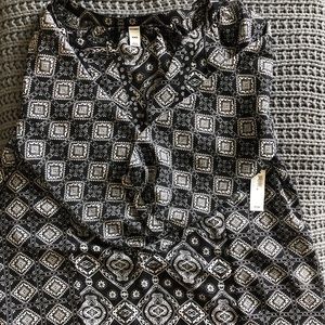 Old Navy Printed Split-Neck Blouse for Women